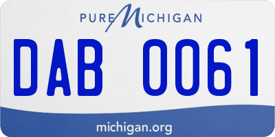 MI license plate DAB0061