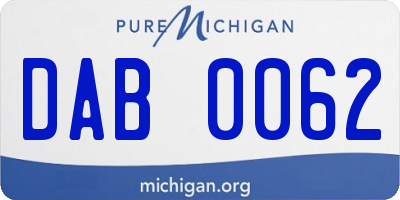 MI license plate DAB0062