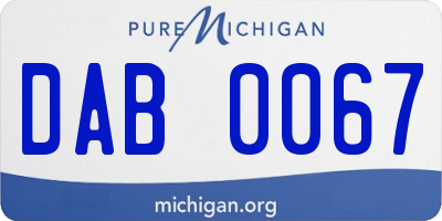 MI license plate DAB0067