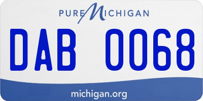 MI license plate DAB0068