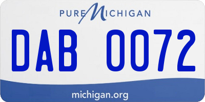 MI license plate DAB0072