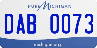 MI license plate DAB0073