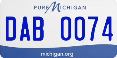 MI license plate DAB0074