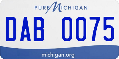 MI license plate DAB0075