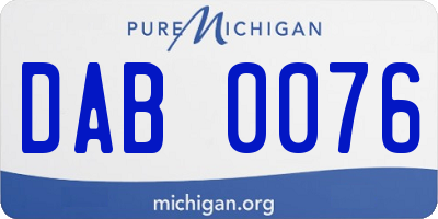 MI license plate DAB0076