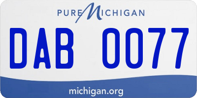 MI license plate DAB0077