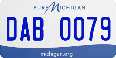 MI license plate DAB0079