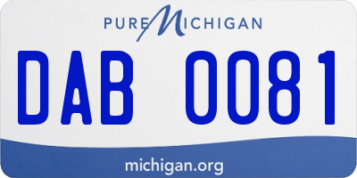 MI license plate DAB0081