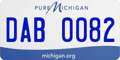 MI license plate DAB0082