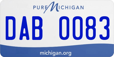 MI license plate DAB0083