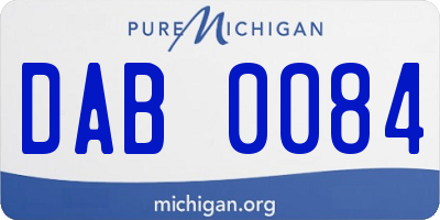MI license plate DAB0084