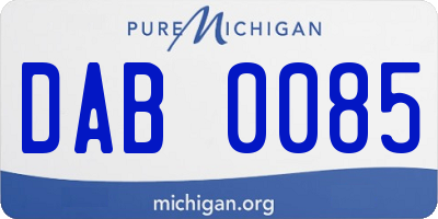 MI license plate DAB0085