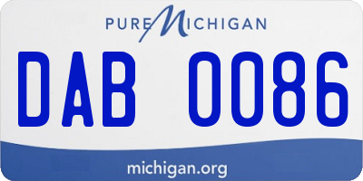 MI license plate DAB0086