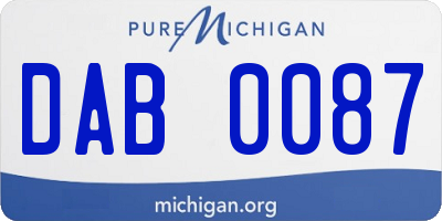 MI license plate DAB0087