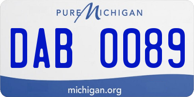 MI license plate DAB0089