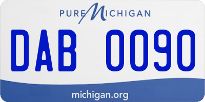 MI license plate DAB0090