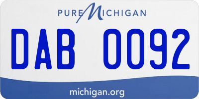MI license plate DAB0092