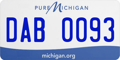 MI license plate DAB0093