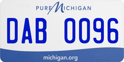 MI license plate DAB0096