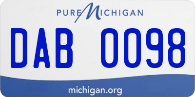 MI license plate DAB0098
