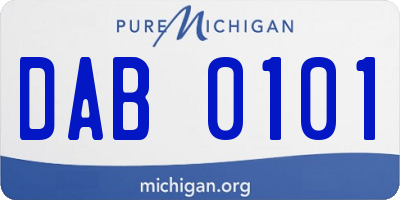 MI license plate DAB0101