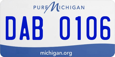 MI license plate DAB0106