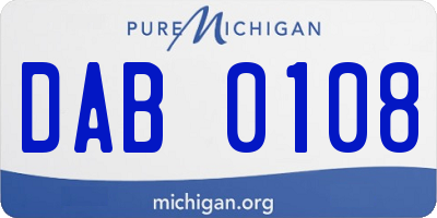 MI license plate DAB0108