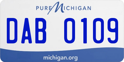 MI license plate DAB0109