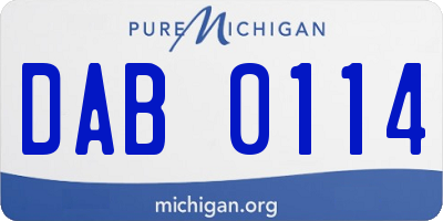 MI license plate DAB0114