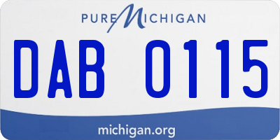 MI license plate DAB0115