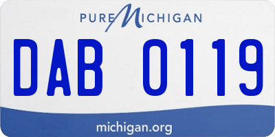 MI license plate DAB0119