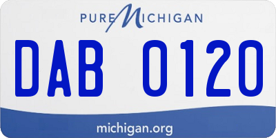 MI license plate DAB0120
