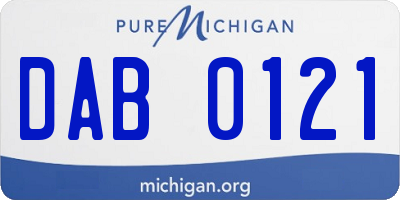 MI license plate DAB0121
