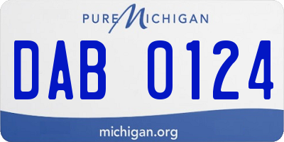 MI license plate DAB0124