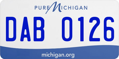 MI license plate DAB0126