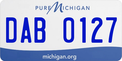 MI license plate DAB0127