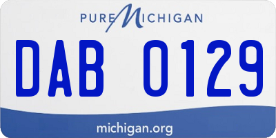 MI license plate DAB0129