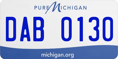 MI license plate DAB0130