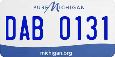 MI license plate DAB0131