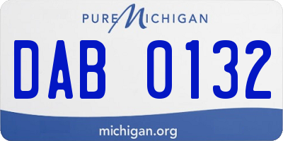 MI license plate DAB0132