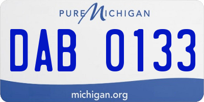 MI license plate DAB0133