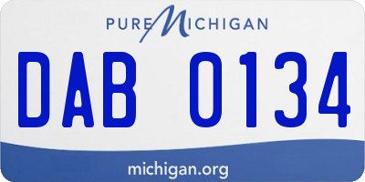 MI license plate DAB0134