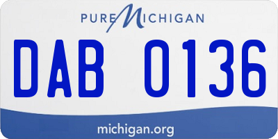 MI license plate DAB0136
