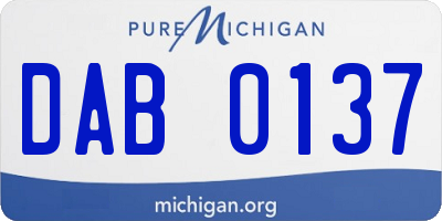 MI license plate DAB0137