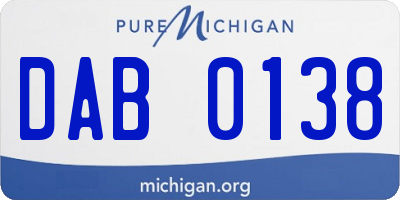 MI license plate DAB0138