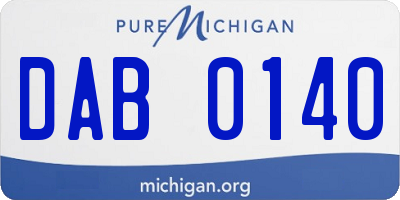 MI license plate DAB0140