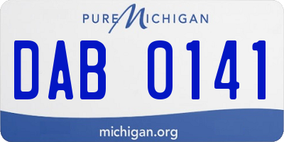 MI license plate DAB0141