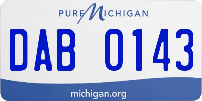 MI license plate DAB0143