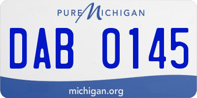 MI license plate DAB0145