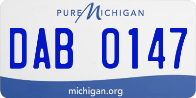 MI license plate DAB0147